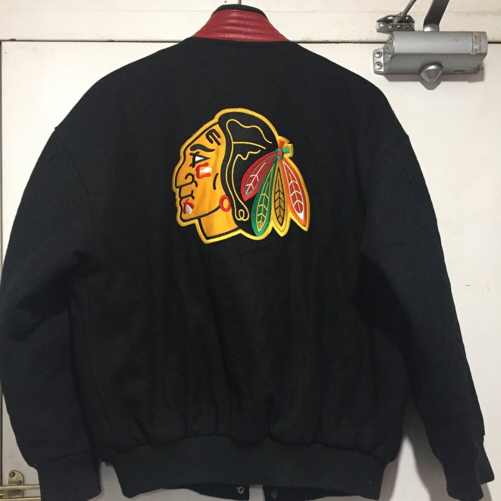 VINTAGE WILLOWDALE BLACKHAWKS VARSITY BOMBER WOOL BLEND JACKES SIZE M